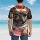 thumbnail image 4 of Fotbe French Bulldog In Sunglasses Camisa Hawaiana para Hombre Unisex – Camisa Casual de Verano con Botones de Manga Corta de Algodón y Lino,Small, 4 of 7