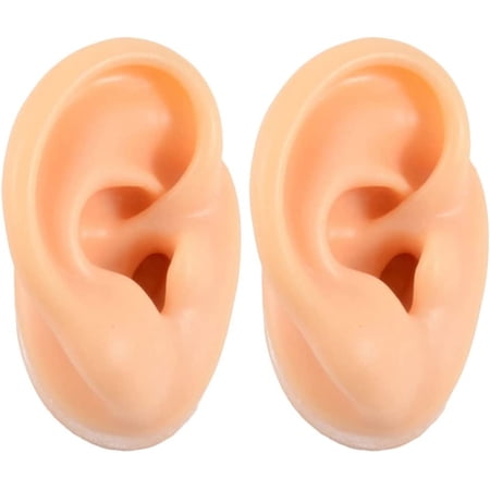 2pcs Silicone Ear Models Soft Flexible Ear Model Fake Ear Piercing ...