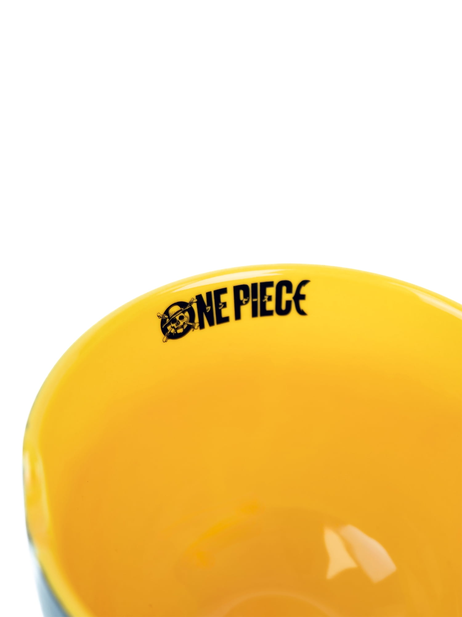 One Piece, Ceramic Noodle Bowl Set with Chopsticks, Black and Yellow
