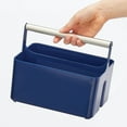 thumbnail image 4 of mDesign Plastic Shower Caddy Storage Organizer Utility Tote - Navy Blue/Satin, 4 of 6