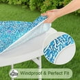 thumbnail image 5 of Blue White Tie Dye Textured Pattern Round Fitted Tablecloth with Elastic Edge,Dining Table Cover Waterproof,Outdoor Round Tablecloth for Camping,Dining,Indoor and Outdoor, 5 of 7