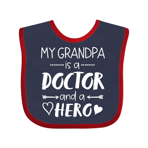 Inktastic My Grandpa is a Doctor and a Hero Boys or Girls Baby Bib