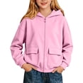 thumbnail image 2 of Kids Girls Boys Hoodies Preppy Long Sleeve Hooded Sweatshirt Pullover Top with 2 Pockets, 2 of 5