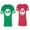 Men Green / Women Red, variant on Jack Skull Matching Couple Cotton Jerseys (Men Green / Women Black) (Men S / Women S)