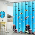 thumbnail image 4 of AuroraX Blue Shower Curtain Set,Winter 72x31 Inch Plastic Waterproof Bathroom Curtain with 6 Hooks,Home Fall Bathroom Decor, 4 of 6