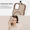 thumbnail image 4 of YINLAI iPhone 15 Plus Case/iPhone 14 Plus Case Mag-safe Wavy Frame Design Translucent Matte Back TPU Bumper Shockproof Magnetic Protective Case for iPhone 14 Plus,Brown, 4 of 7