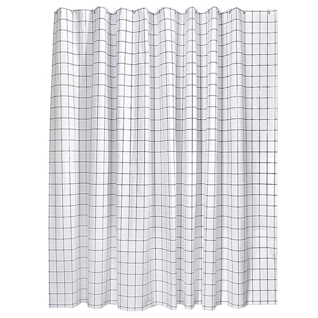 Clearance Bath Grid Shower Curtain Liner For Bathroom Fabric Shower Curtain Set With And Hooks Machine Washable Easy Clear Easy Care Shower Curtain Rod