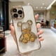 thumbnail image 1 of Funda de arena movediza de oso de dibujos animados para iPhone 11, 12, 13, 14, 15 Pro Max, 7, 8 Plus, XR, X, Xs Max, película protectora de lente, cubierta transparente a prueba de golpes, 1 of 4