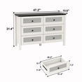 thumbnail image 2 of Modern 6 Drawer Dresser, Double Dresser Chest of Drawers Wood Storage Cabinet for Bedroom Living Room Hallway, 2 of 7