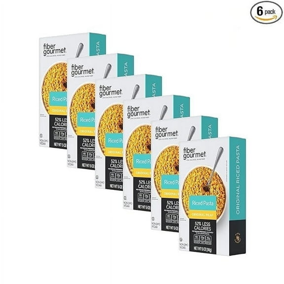 Fiber Gourmet Original Rice Pilaf Pasta Fiber Rich Low Calorie Low Carb Pasta, 5 oz 6-Pack