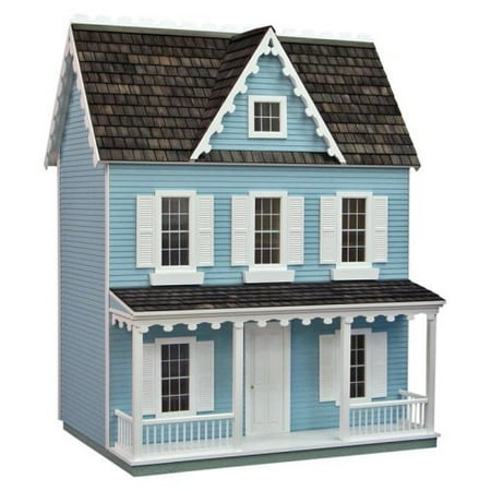 Real Good Toys Ready-to-Decorate Vermont Farmhouse Dollhouse - Blue