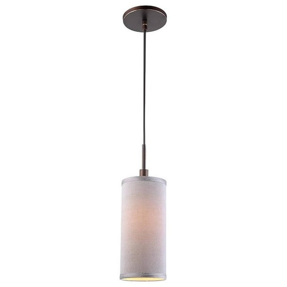 Woodbridge Lighting Sypta Eclipse 1-Light Metal Mini Pendant in Bronze/Gray