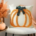 thumbnail image 4 of TanSiDing 4pcs Halloween Thanksgiving Pumpkin Pillow Cover - Soft Tufted Cushion Case for Sofa Decor, Festive Home Accent 45*45cm, 4 of 6