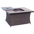 thumbnail image 3 of Hanover Metropolitan 3-Piece Woven Fire Pit Chat Set with Faux-Stone Tile Top, 3 of 7