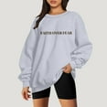 thumbnail image 2 of Tiweut Oversized Christian Sweatshirt Women Faith Over Fear Sweater Christian Religious Sayings Pullover Long Sleeve Shirt,Grey,M, 2 of 5