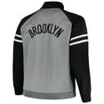 thumbnail image 3 of Men's Fanatics Black/Heather Gray Brooklyn Nets Big & Tall Pieced Stripe Raglan Full-Zip Track Jacket, 3 of 3