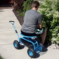 thumbnail image 3 of Sunnydaze Chariot de Jardinage Roulant en Acier Robuste pour Pelouse et Jardin Extérieur avec Poignée de Direction Extensible, Chaise Pivotante, Plateau à Outils et Panier - Bleu, 3 of 10