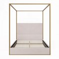 thumbnail image 2 of Restonic Gold Canopy Frame Bed - Sturdy Metal & Luxurious Velvet, 2 of 10