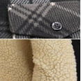 thumbnail image 5 of Men's Heavyweight Flannel Fleece Lined Plaid Sherpa Hoodie Jacket (M5065 - #204 (D.Tan/D.Gray), 5XL), 5 of 5