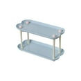 thumbnail image 2 of Two-Tier Tray Shelf Storage Rack, Multi-Purpose Cup & Snack Holder, Plastic Organizer for Home & Kitchen, Stylish Storage Rack for Living Room & Office, Blue/Pink 35x21x12.2cm, 2 of 5
