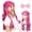 Pink, variant on Guvpev Red Princess Cosplay Wig for G'irls, Long Wavy Curly Synthetic Hair with Heart Braid & Broken Heart Hair Clip, Halloween Costume Dress Up Accessories for Cosplay Party & Stage Performance
