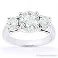 thumbnail image 2 of Round Brilliant Cut Charles & Colvard Moissanite 3-Stone Engagement Ring in 14k White Gold, 2 of 4