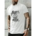 thumbnail image 1 of T-Shirt Décontracté à Col Rond pour Hommes, Légèrement Extensible, Coupe Régulière, Manches Courtes d'Été avec Détails Graphiques Imprimés, Polyvalent et Confortable, 1 of 7
