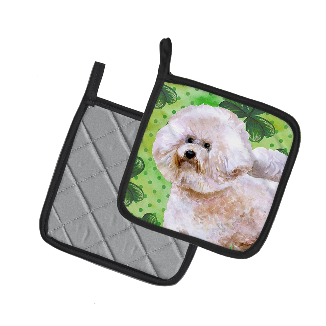St. Patrick's Day Garten Flagge Mit Bichon Frisé Hund - Klein, Doppelseitig, Wetterfest