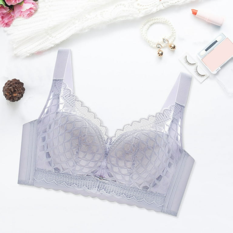 Ketyyh-chn99 Bras for Women Push Up 2024 Fashion Comfortable Plus Size Soft  Wireless Cotton Bras Casual Style Purple,42C