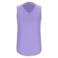 thumbnail image 4 of MIXUE Womens Summer Tops Solid Color V Neck Sleeveless Vest Dressy Loose Fit Casual Tank Pullover T Shirts Daily-Wear,Purple,XXL, 4 of 5