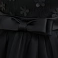 thumbnail image 4 of BRGZLK Girls Flower Dresses Solid Color Long Sleeve Round Neck Gown Flower Girl Host Stage Performance Maxi Princess Dress Black 3-4 Years, 4 of 5