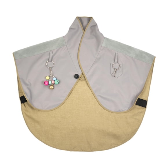 Parrot Anti Scratch Shoulder Protector Paver Shawl con tobillera para pájaros colgantes y campanas para guacamayos pequeños loros medianos láscecos Gris
