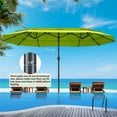 thumbnail image 3 of Ainfox 15ft Large Patio Umbrella, 3-Tiers Outdoor Double-Sided Rectangle Market Heavy Duty Umbrellas, Grass Green, 3 of 10