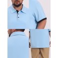 thumbnail image 7 of DARING DIVA Men's Big Tall Business Short Sleeve Office Knitted Golf Shirts 6XL Light Blue, 7 of 7