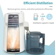 ROVSUN【Upgraded】1.6 Gallon/6L Countertop Home Water Distiller with Flame-retardant Material, BPA-Free Container & Stainless Steel Interior, Distilled Water Maker Purifier