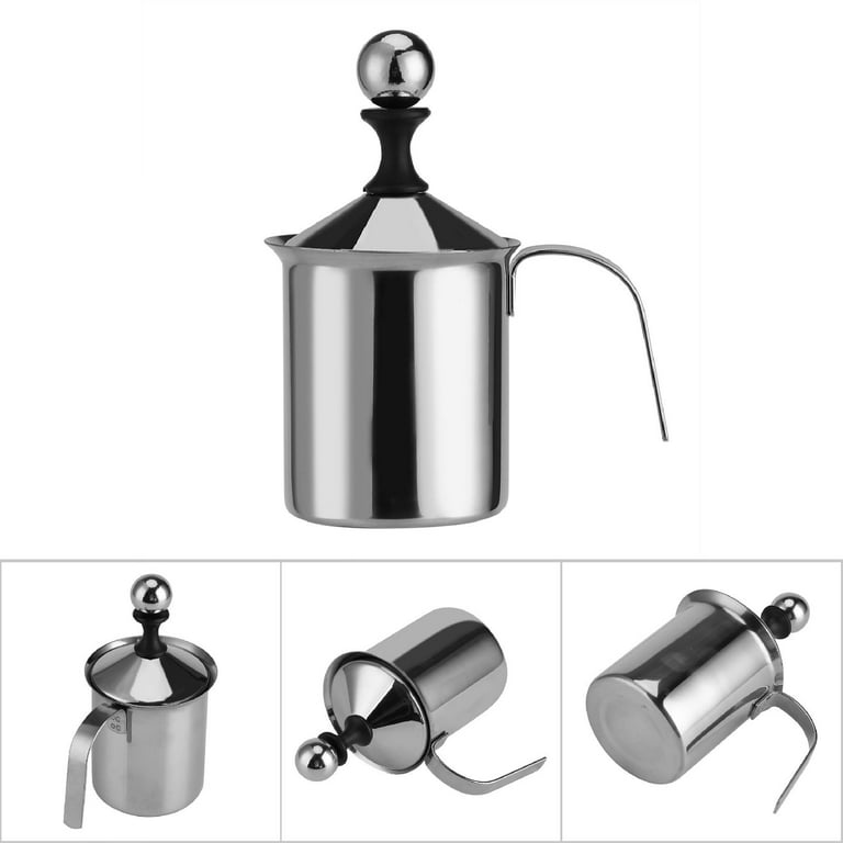 Manual Milk Frother, Strong And Durable Meticulously Designed Milk Frothers,  Easy To Store And Non Stick For Blending Whisking 