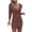 Wine, variant on Dgankt Dresses for Women Deep V Neck Long Sleeve Knee-High Ruched Bodycon Mini Party Dress,Sizes S-2XL