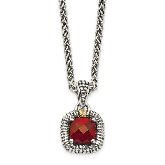 925 Sterling Silver With Real 14kt Garnet Necklace; for Adults and Teens; for Women and Men