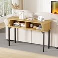 thumbnail image 2 of Narrow Entryway Console Table, 47" Sofa Table Behind Couch with 2 Drawers and Open Storage, Hallway Accent Tables for Living Room, Oak, 2 of 7