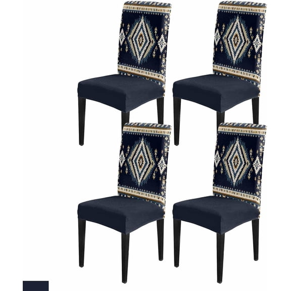 Aztecs Dining Chair Cover Set of 4,Southwest Geometric Tribal Patterns Boho Ethnic Stretch Chair Protectors Slipcover,Spandex Kitchen Chair Seat Back Cushion Slip Cover for Dining Room,Party,Hotel