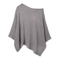thumbnail image 3 of Sheer Beach Cover Ups for Women Solid-Colo Loose Fit Through Asymmetrical Knit Poncho Tops Beach Lightweight Sun Tunic Top(Grey.), 3 of 4