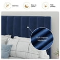 thumbnail image 5 of SHA CERLIN Blue Full Size Platform Bed Frame with Velvet Channel Headboard, Adult, 5 of 9