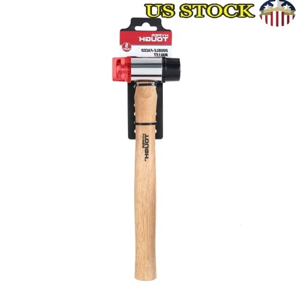 Double Face Mallet Durable Plastic Head Soft Blow Hammer Ergonomic Handle Tool