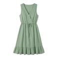 thumbnail image 2 of ASEIDFNSA Womens Cotton Midi Dress Sleeveless V Neck Tiered A Line Summer Sundress, 2 of 5