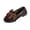 Coffee, variant on Womens Platform Lug Sole Slip-On Loafers â Preppy PU Faux Leather Comfortable Flat Shoes Coffee Brown,Size 7