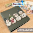 thumbnail image 4 of FORMRS 3 Ring Photo Album 4"x6" Self Adhesive Large Capacity PU Leather Cover, Beige Snowmen, 4 of 6