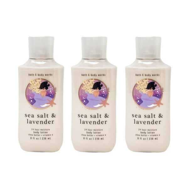 Bath and Body Works Sea Salt & Lavender 3 Pack 24 Hour Moisture Body