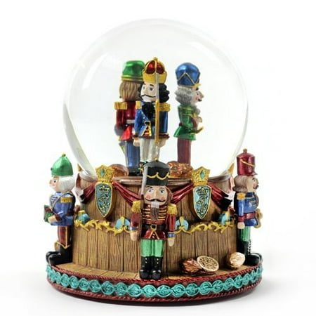 The San Francisco Music Box Company Christmas Nutcracker Soldiers Snow Globe Multi-Colored