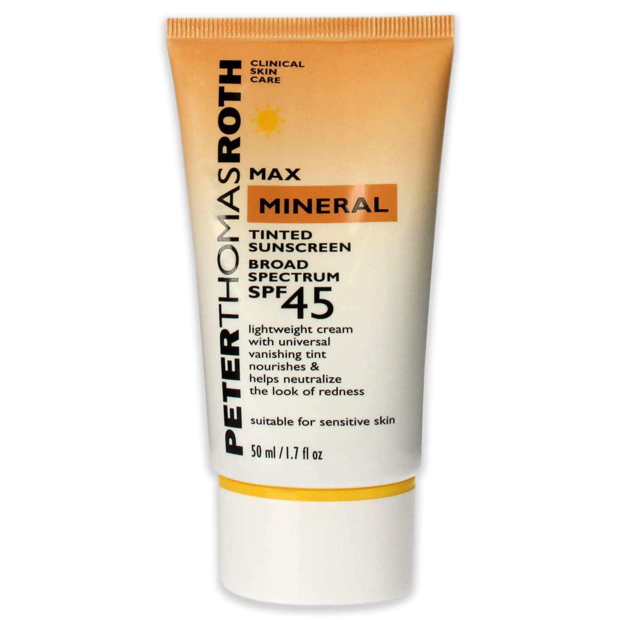 Peter Thomas Roth | Max HYZ01 Mineral Tinted Sunscreen Broad Spectrum SPF 45 | Tinted Moisturizer with SPF, Water-Resistant Mineral Sunscreen For Sensitive Skin, 1.7 Fl Oz. (Pack of 1)