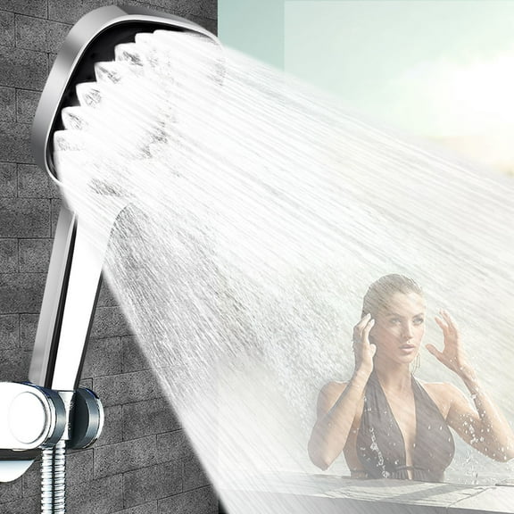 AuroraX Shower Head,High Pressure Handheld Adjustable Spray Showerhead with 5ft Hose and Shower Head Holder Combo 4 Modes Power Cleaning Easy To Install